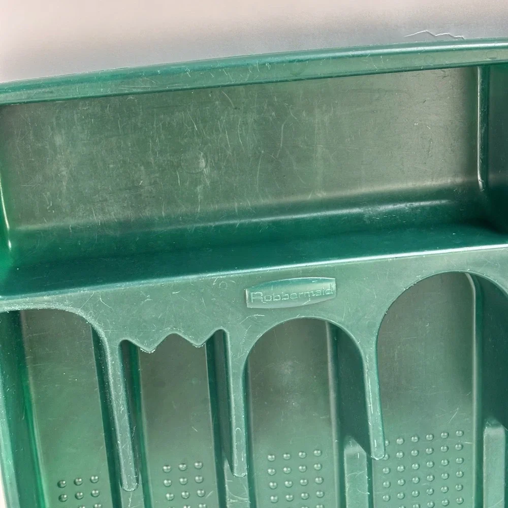 Vintage Rubbermaid Silverware Flatware Storage Tray Organizer #2925 Dark Green